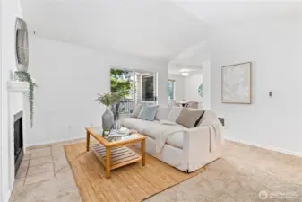 Enter to this serene and tranquil living space with all new interior paint and new carpeting throughout home, vaulted ceilings and a wood-burning fireplace.