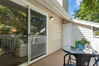 Surrounding mature greenery provide privacy and tranquility for your outdoor enjoyment out on the balcony.