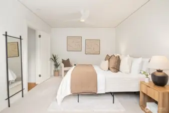 Main floor bedroom. Also works great as an office.