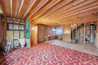 Huge main floor recreation room addition offering flexible living space.