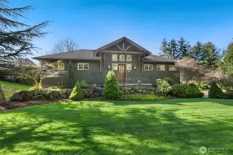 Front of home facing Cooper Point and HOA greenbelt (this home not in the HOA!)