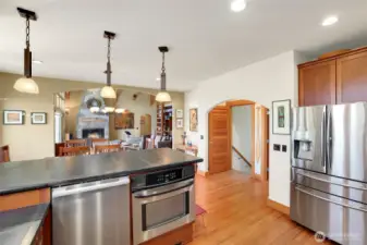 Dining room back wall is plumbed for wet bar