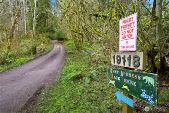 You will see this sign-KEEP GOING- 19115 is down that road on the left. Welcome to 5 AC