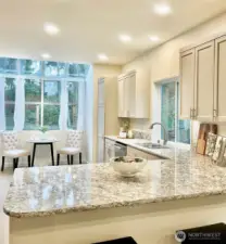 Sparkling clean and open kitchen.