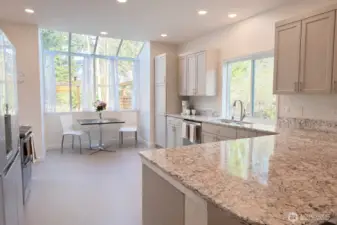 Beautiful atrium window looks out over the back yard.