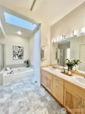 Beautiful 5 piece bathroom off of the primary bedroom.