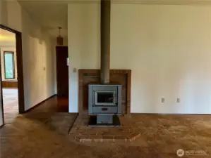 Woodburning stove in living room
