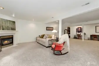 Bonus room with gas fireplace