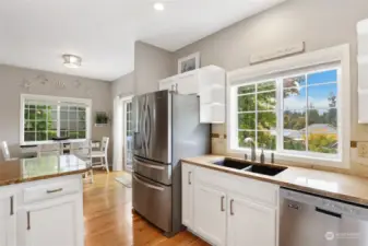 Kitchen with plenty of natural light.