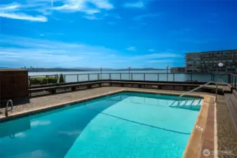 Common area pool looking to South on Lake Washington.