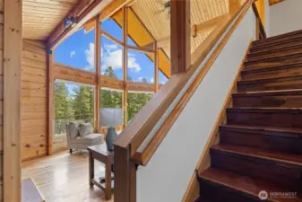 Stairs to upper level.