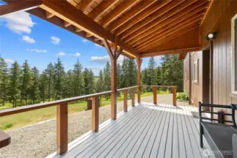 The deck of the bunk house.