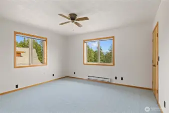 One of two bedrooms in the bunk house.