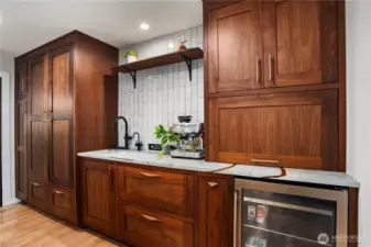 Pantry, Beverage Fridge, Coffee Bar & Storage