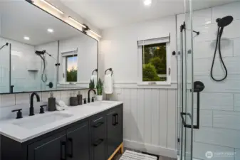 Remodeled Primary Bathroom Double Sinks