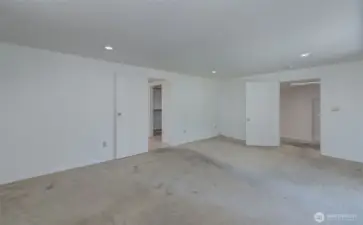 Primary suite has a 5-piece attached bath and oversized walk-in closet.