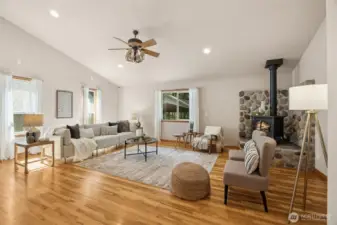 Hickory hard wood flooring.