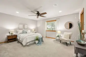 Primary bedroom, all solid wood interior doors.