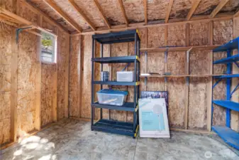 With space comparable to a bedroom, this oversized shed offers endless possibilities—create a workshop, art studio, home gym, or simply enjoy extra room for organized storage.