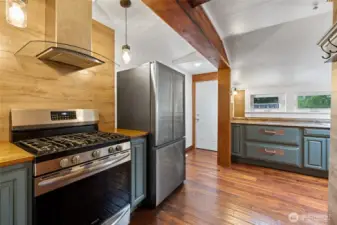 Custom kitchen with skylight.