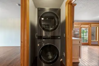 Stackable front loading washer and dryer.
