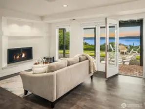 basement living room. Already wired for home theater