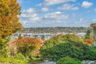 Lovely Views of the Ship Canal & Landscapes to the North from the Living Room, Dining Room & Deck.