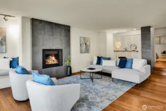 Formal Entry Opens to the Grand Sunken Living Room