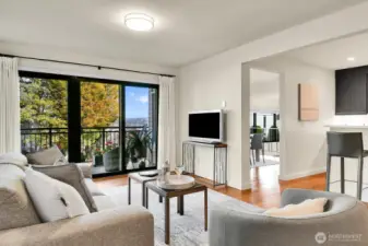 Family Room with Silding Glass Doors to the View Deck