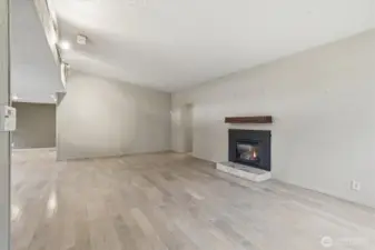 Living room with fireplace