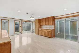 Family Room and Access to Deck and Atrium