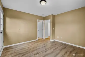 Downstairs family/flex room has new LVP flooring.