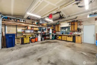 Oversized two-car garage.