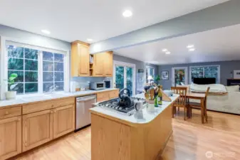 Kitchen island. Second exit to deck