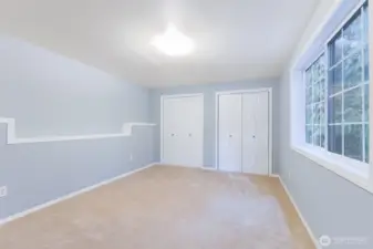 Huge Bedroom up right staircase. Overlooking the amazing back yard