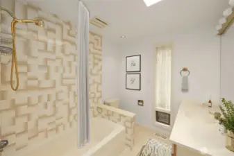 Hall bathroom (virtually staged)