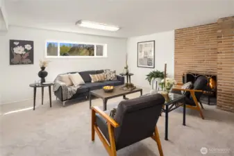 East facing window gives a sunny feel to the recreation room.