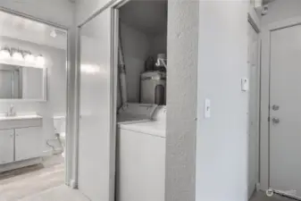 Washer and dryer area.