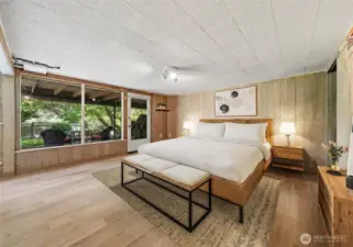 Primary suite with virtual staging.