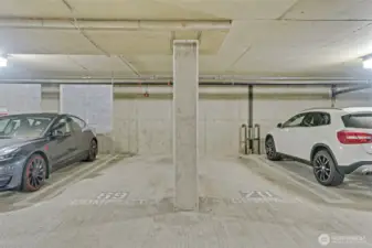Two Side-by-Side Parking Spots in Secure Garage