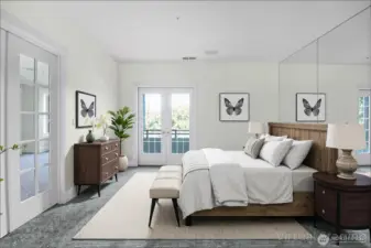 Virtually Staged Primary Bedroom (idea 1)