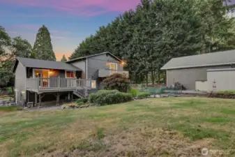 Back yard at twilight.