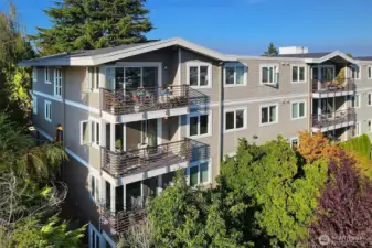 Perched on a hill to give even better views. Nestled in greenery.