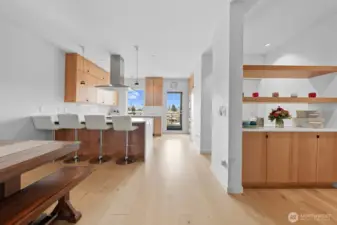 European white oak hardwood floors throughout.