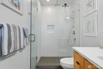 Primary bath with heated floors