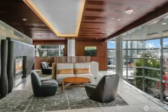 One of several lounge areas