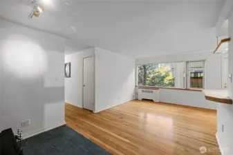 Freshly painted 2-bed, 1.25-bath with classic hardwood floors.