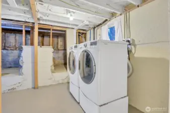 Laundry in Unfinished Basement
