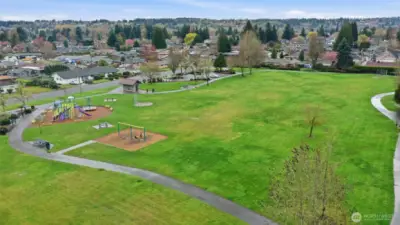 Take the short walking trail out of the neighborhood and head to the wonderful Sam Peach Park!