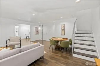 Spacious living room, large storage closet